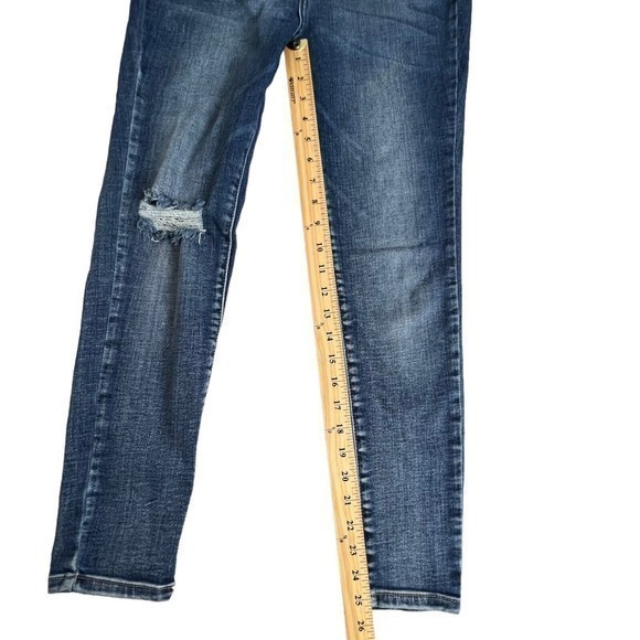 Kancan Womens Medium Wash‎ High Rise Distressed Seam Detail Skinny Jeans Size 28 - Picture 4 of 8